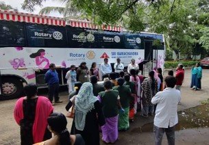 Women at the free cancer screening camp organised with Rotary and Ramachandra College